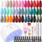 COSCELIA Kit 20 Colori Smalti Semipermanenti e Lampada LED+U V per Unghie Kit Unghie Gel Completo 5pz Base Top Coat Smalto in Gel con gli Strumenti Decorazioni per Unghie Principianti