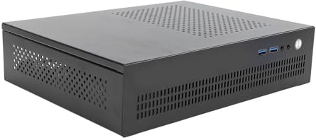 ITX-Computergehäuse, ITX-PC-Gehäuse Slim mit USB3.0x2, AUX, Wärmeableitung aus Vollstahlplatte, Desktop-PC-Gehäuse für ITX-Motherboards