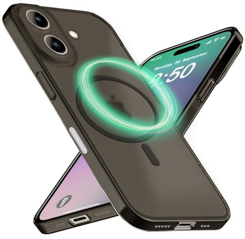 NALIA Ultra-Slim Hardcase für iPhone 16 - Hülle, Taupe | Ton-in-Ton Magnetring, Einzeln umschlossene Kameralinsen, Kratzschutz im Alltag, Federleicht, Anti-Fingerabdruck