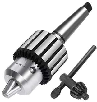 Yuiturt 1-13mm Drill Chuck with MT2-B16 Arbor, Heavy Duty SDS Chuck Adapter for Drill Press, Keyed Mini Lathe Drill Chuck with Chuck Keys for Drilling Machines