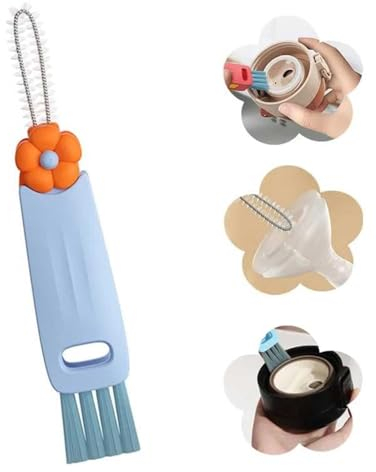 HINNVCL 3 in 1 Cup Lid Gap Cleaning Brush Set, Bottle Cleaning Brush, Cup Lid Gap Cleaner, Multifunctional Cleaning Brush Portable Home Kitchen Crevice Cleaning Brush Tools