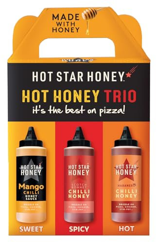 HOT STAR HONEY Hot Honey Sauce Trio - Sweet and spicy honey: drizzle the sweet-heat over pizza