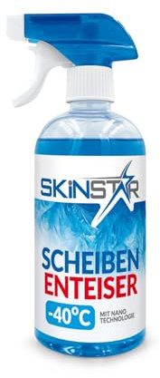 SkinStar Scheibenenteiser bis -40°C | Enteisungsspray für Windschutzscheiben | schnelles & kratzfreie Auto-Enteisung | klare Sicht Winter | Nano-Technologie (500ml)