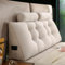 ZF YLYH Keilkissen Lang Rückenkissen für Bett: Bequemes Lesekissen Abnehmbar Sofa Lendenkissen Dreieckiges Hohen Rückenlehne Kissen mit Nackenstützkissen (Off White, 80cm(1*Pillow))