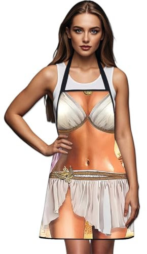 KUMSODE Sexy Lady Neuheit Erwachsene lustige Schürze damen für Küche BBQ Party, Geburtstagsfeier urkomisches Streiche Geschenk Witz Frauen für sie, lustige Junggesellenabschied Dekoration