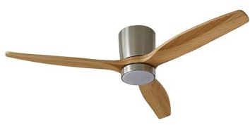 Lucande LED Deckenventilator mit Beleuchtung in holz, nickel, Lampe | Deckenventilatoren mit Beleuchtung Modern, Lichtfarbe wählbar (CCT), 3000 K Warmweiß - 6500 K Tageslicht, mit