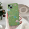 RALEAVO Flower Case for iPhone 16 Pro, Liquid Silicone Shockproof Protection Case Cover for Girls Women with Aesthetic Cute Floral Patterns Soft Slim Phone Case for iPhone 16 Pro-Green/Cosmos