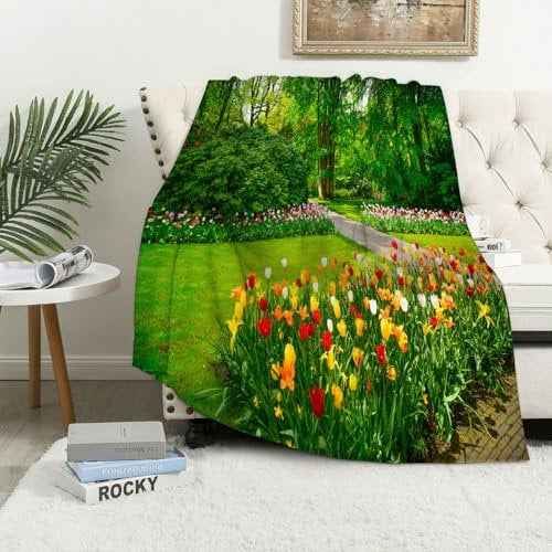 MAAPCHP Kuscheldecke Flauschig Decke Fleecedecke Natur, Blume, Landhaus, Garten mit Tul Wohndecke Warm Winter Weich,Decke Couch Blanket,Wohn- & Kuscheldecken 76 x 100 cm,Sofa überwurfdecke