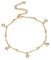 PHNIBIRD Fußkette Gold Wasserfest 18K mit 5 Zirkonia-Kugeln Anhänger Verstellbare Fußkettchen für damen Schmuck Ideal für sommerliche Strandausflügefür Frauen