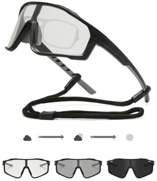 Suertree Fahrradbrille Selbsttönend Herren Photochromatische Sport Sonnenbrille Sportbrille UV400 Rennrad Brille Schnelle Radfahren für Radsport,Laufen,Outdoor-Aktivitäten
