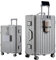 yuweijie Multifunktions Koffer Klein Alu-Rahmen Hartschale Trolley Reisekoffer Handgepäck Zwillingsrollen ZahlenSchloss(Silber, 55cm,45L)