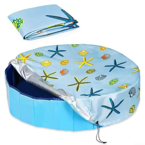 Cubierta redonda plegable para piscina para perros, para bañera plegable al aire libre, revestimiento de PVC impermeable, a prueba de fugas, lavable, accesorios de baño pequeños para mascotas (160 x