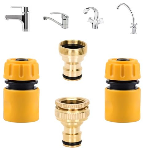TOPWAYS Conector de manguera de grifo de cocina, conector universal para grifo mezclador y manguera de jardín, adaptador de accesorios de manguera para fregadero de cocina, manguera de jardín