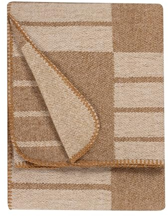 Yard Harlech Throw (Biscuit, 130 x 180 cm) | Soft reversible throw with a modern geometric check design