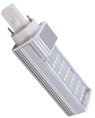 JCKJWL 2 pezzi dimmerabili LED luce orizzontale G24 2 pin 4 pin 5 W 12 V LED lampadina di mais con copertura 3000-6000 K Illuminazione di grandi aree(Cool White,G24 4)