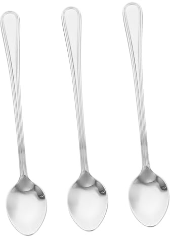 ULTECHNOVO 3 piezas Cucharas Largas de Acero Inoxidable para Café y Postres Agitadores de Bebidas y Pasteles Diseño Pulido y Cómodo para Uso Doméstico y Hostelería