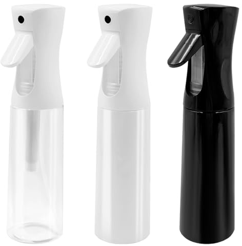 inheming 3Pcs Spray Bottle for Hair, 300ml Empty Spray Bottle for Salon, Continuous Fine Mist Water spray bottle, for Cleaning, Curly Hair, Plants