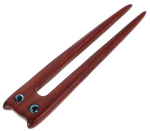 Mipcase Baguettes à Cheveux Vintage en Bois Rouge Sculpté Chat, Épingles Artisanales pour Coiffure Féminine, Accessoire Décoratif Rétro Polyvalent pour Usage Quotidien et Occasions