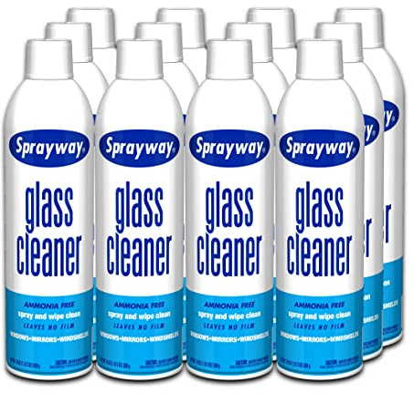 Sprayway Glass Cleaner with Foaming Spray for a Streak-Free Shine for Home and Automotive Use, 19 oz., Pack of 12