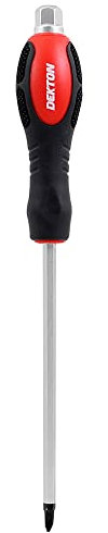 DEKTON DT65219 Bolster Head Pozi Screwdriver, Black/Red