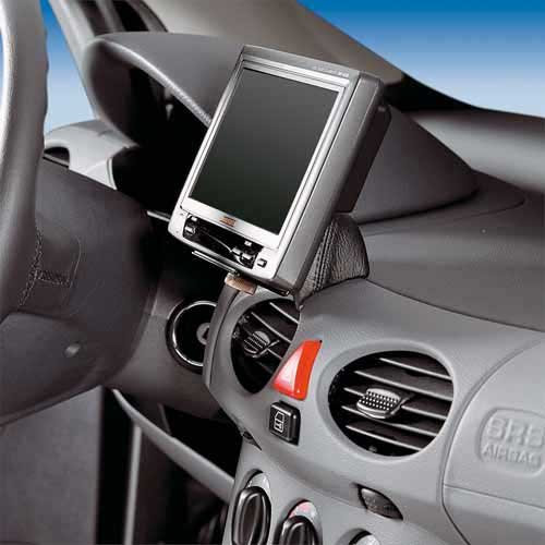 KUDA Handyhalterung passend für Mercedes Benz A-Klasse /W168 ab 1997 bis 2/2001 - Telefonkonsole für Smartphones, Handy, Navi und mehr - Kunstlederkonsole, schwarz, 291115