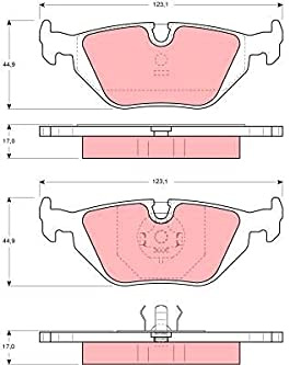 TRW GDB1189 Brake Pad Set of 4 Compatible for BMW 3 Coupe (E46) 1998-2006 Rear Axle and Other Vehicles