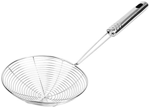 sourcingmap Mestolo a rete schiumarola da cucina diametro 12cm lunghezza 34cm