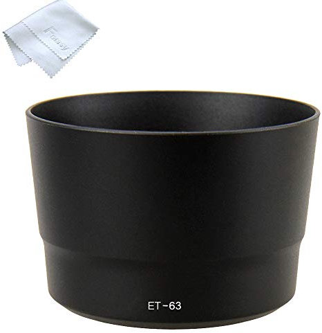 Fotasy Het63 Pare-Soleil d'objectif et Chiffon de Nettoyage pour Canon EF-S 55–250 mm f/4–5.6 is STM Objectif (Noir)