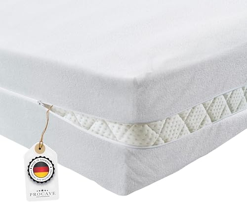 PROCAVE Matratzenbezug Frottee unversteppt 60 x 200 cm | Matratzen-Höhe 10-15cm | Matratzenschoner