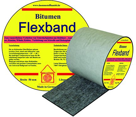 Latzel Dämmstoffe Bitumen Flex Dichtband 300 mm - Dehnbarkeit bis 30% - Wasserfest - Anthrazit/Schwarz