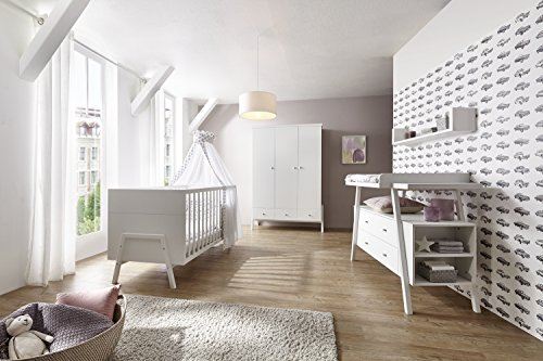Schardt 11 915 02 02 Kinderzimmer 3 - teilig Holly White bestehend aus Kombi - Kinderbett, 70 x 140 cm