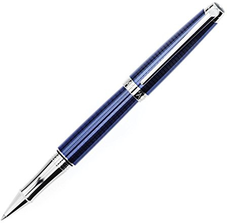 Caran d'Ache d-Ache Léman Grand Twist Retractable Pen Black, Blue 1pc (S) – Rollerball Pens (Twist Retractable Pen, Blue, Silver, Black, Blue, Silver, Fine, Ambidextrous), CD4779.168, Blau