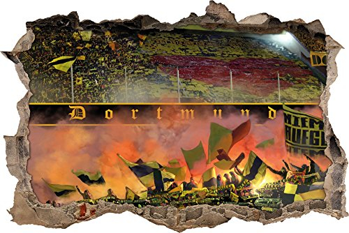 Ultras-Art Herz von Dortmund, 3D Wandsticker Format: 92x62cm, Wanddekoration