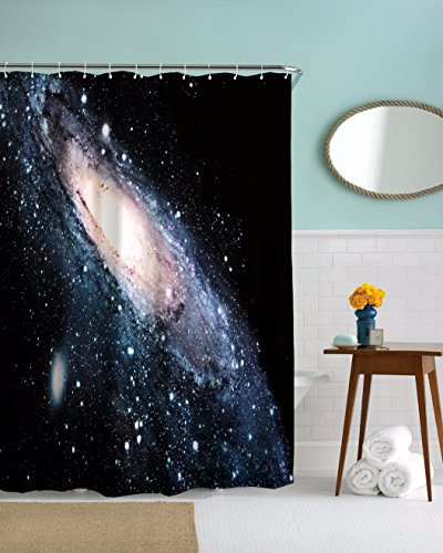 A.Monamour Galaxie Sterne Im Weltraum Universum Milchstraße Orbit Druck Wasserdicht Mehltau Resistent Stoff Duschvorhang Für Bad Dekorationen 150X180 cm / 60 X72