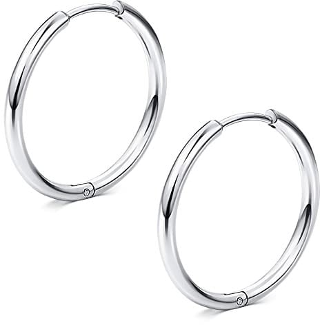 Funseedrr 1-5 Paar Hinged Huggie Ohrring 18G Edelstahl Creolen Silber Ohrpiercing Schmuck Frauen Mann