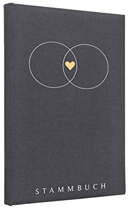 Hochzeitideal Stammbuch zur Hochzeit – Klassisch in Grau – 'Alan' Nr. 194 –Familienstammbuch & Erinnerungsbuch mit 6-fach Ringmechanik, hochwertige Buchbinderleinen, handgefertigt in Deutschland