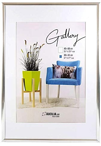 Cadre Photo 40x60 cm en plastique avec verre minéral - Décoration murale - Gallery - Argent