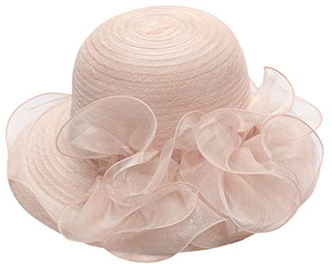 MMOOVV Damen Hut Organza Damenhut Eleganter Organza-Kirchen-Brautteeparty-Hochzeitsfest-Hut (Beige)