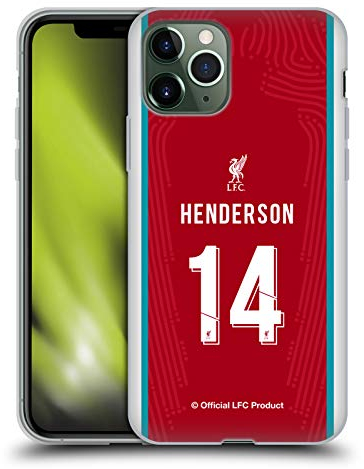 Head Case Designs Offizielle Liverpool Football Club Jordan Henderson 2020/21 Spieler Home Gruppe 1 Soft Gel Handyhülle Hülle kompatibel mit Apple iPhone 11 Pro