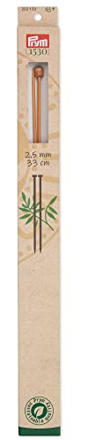 Prym 222123 Jackenstricknadeln Prym 1530, 33 cm, 2,5 mm, Holzfarben, Natürlicher Bambus