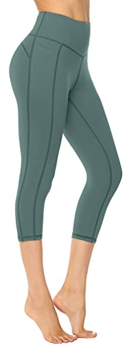 Persit Sport Leggings Damen 3/4, Capri Sporthose Sport Leggins Yoga-Hose für Damen Minttürkis - 42-44 (Herstellergröße: L)