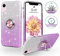 SouliGo iPhone XR Hülle, iPhone XR Hülle Glitzer, iPhone XR Handyhülle Silikon Case Cover mit 360 Grad Ring Halter Ständer stabil Kratzfest Hülle für iPhone XR 6.1 Zoll Bling Violett