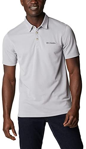 Columbia Men's Nelson Point Polo Polo Shirt, Columbia Grey, Size XL