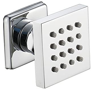 YO-HAPPY Shower Body Jet Sparyer Masaje SPA Cabezal de Ducha de Lluvia Cabezal de Ducha de Montaje en Pared Lateral Rociador de 2 Funciones Negro/Ch Rome