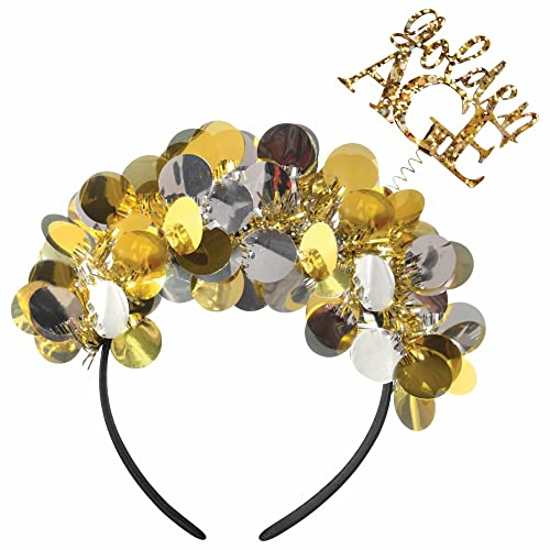 amscan 3902104 Over the Hill Golden Age Lametta Stirnband Party Kostüm