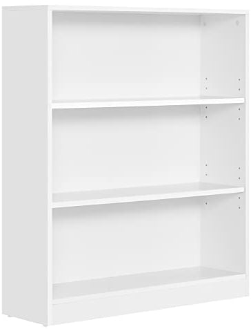VASAGLE Bücherregal, 3-stöckiges Regal, offenes Aufbewahrungsregal, Standregal, 24 x 80 x 93 cm, für Wohnzimmer, Homeoffice, Esszimmer, wolkenweiß LBC106T14