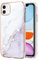 iPhone 11 Case Marble Silicone Phone Case Shockproof Glitter Plated Gold Edges Protective Flexible TPU Rubber Skin Bumper Cover for iPhone 11 Girls Women, White