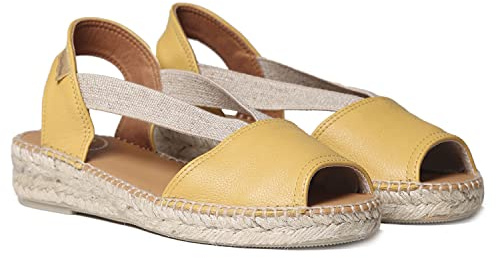 Toni Pons Damen Espadrille aus Leder - ETNA - Ocker, 42 EU