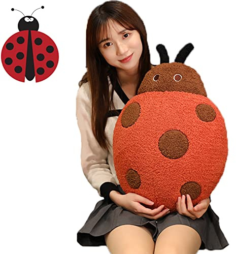 20 Inches Ladybug Stuffed Animal Hugging Back Pillow Ladybird Plush Cushion