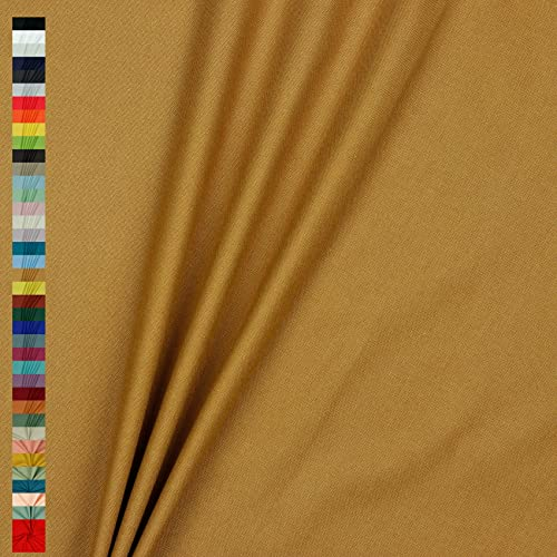 Canvas Stoff Uni Meterware 100% Baumwolle 39 Farben Dekostoff Robust Taschen (024 I Senf)